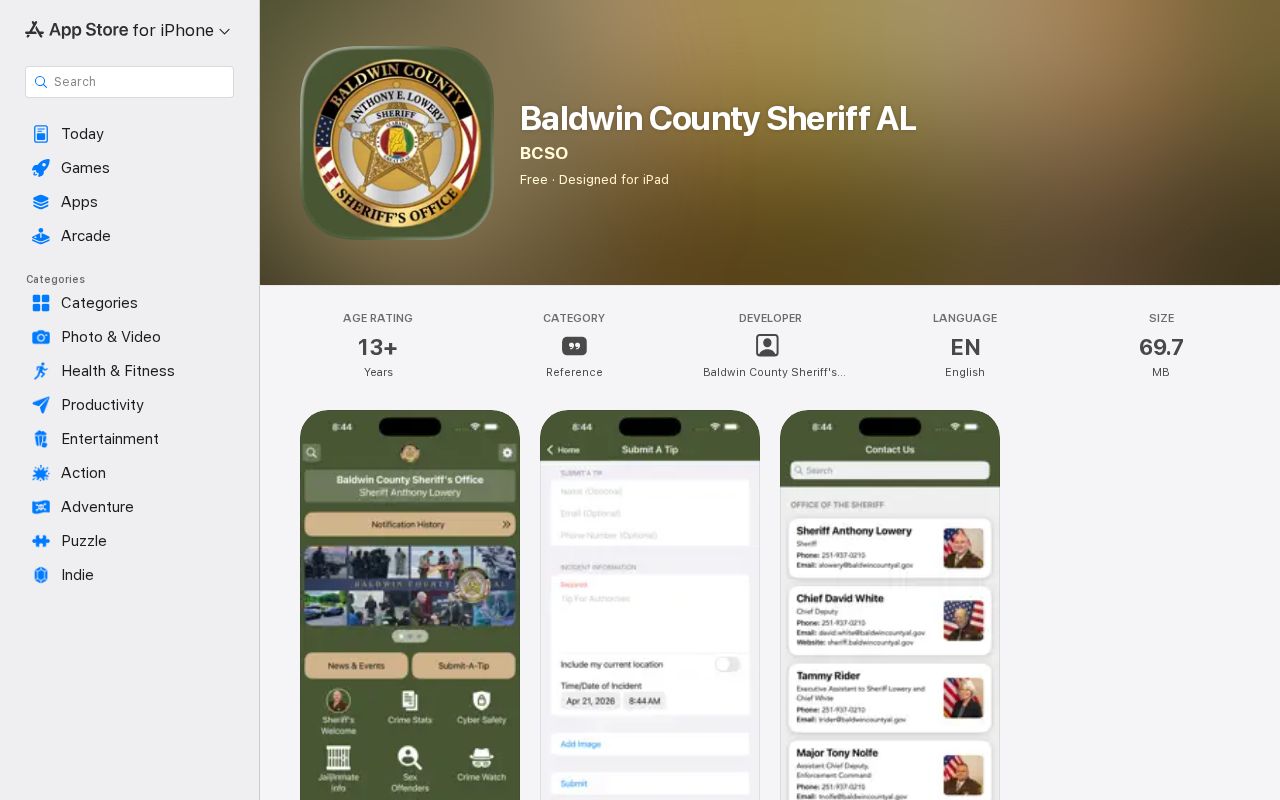 Baldwin County inmate search sheriff mobile app listing