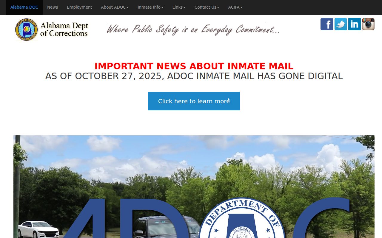 Baldwin County inmate search Alabama Department of Corrections fallback