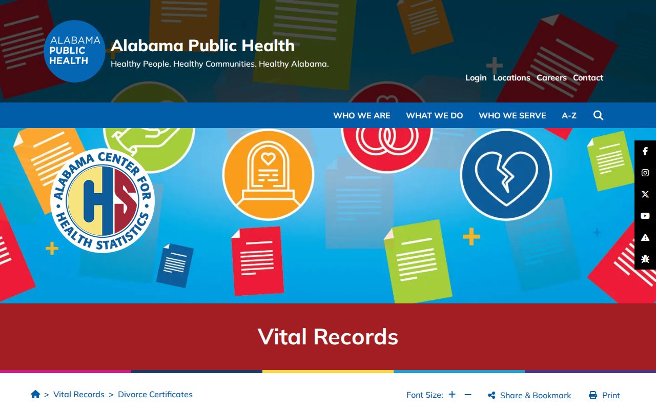 Baldwin County divorce records ADPH certificate access