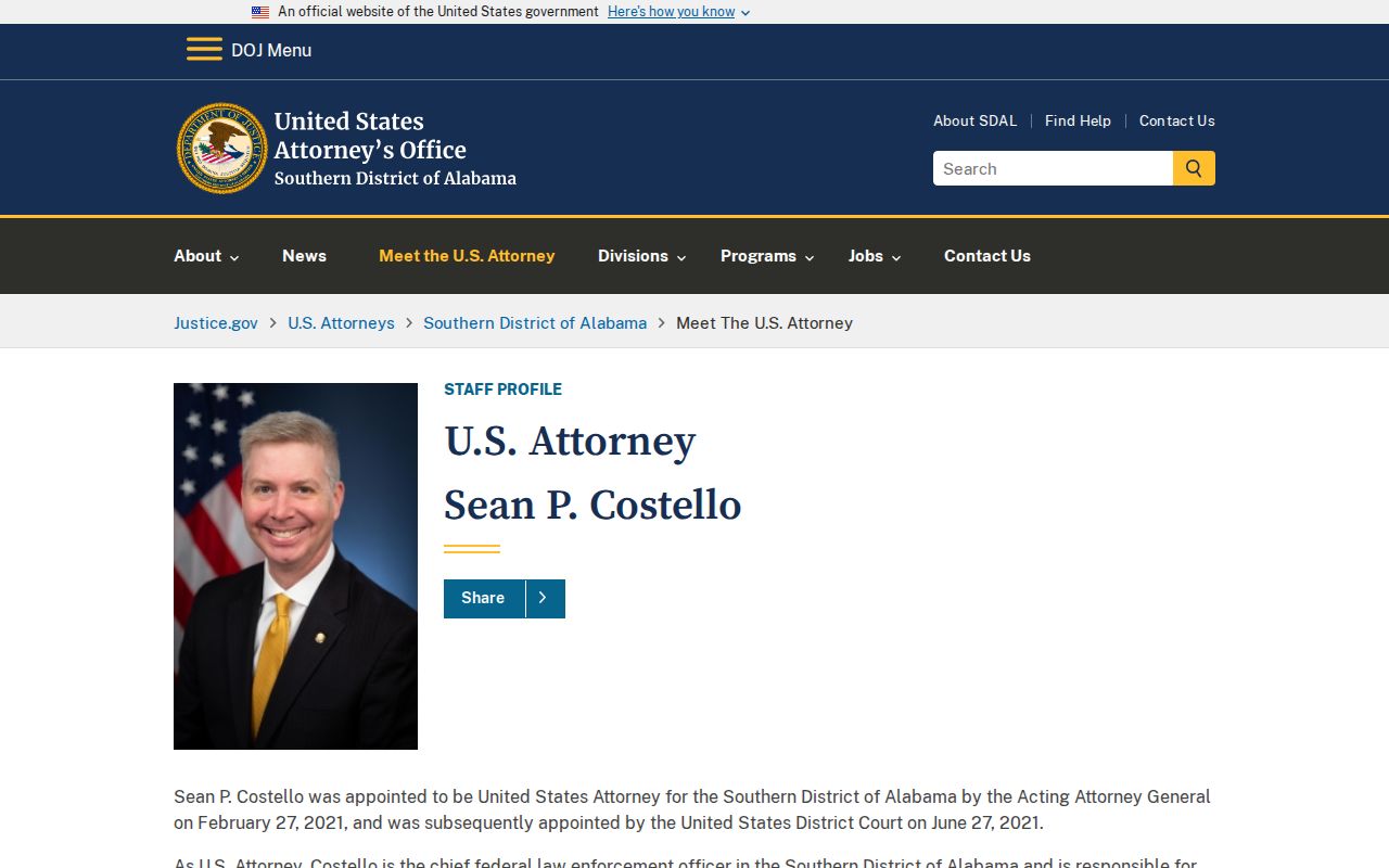 Baldwin County warrant search U.S. Attorney Southern District of Alabama